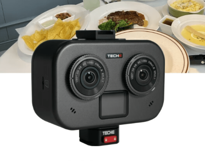 美颜手机:TECHE 新品3D180VR相机开启预售：支持3D直播，13520元