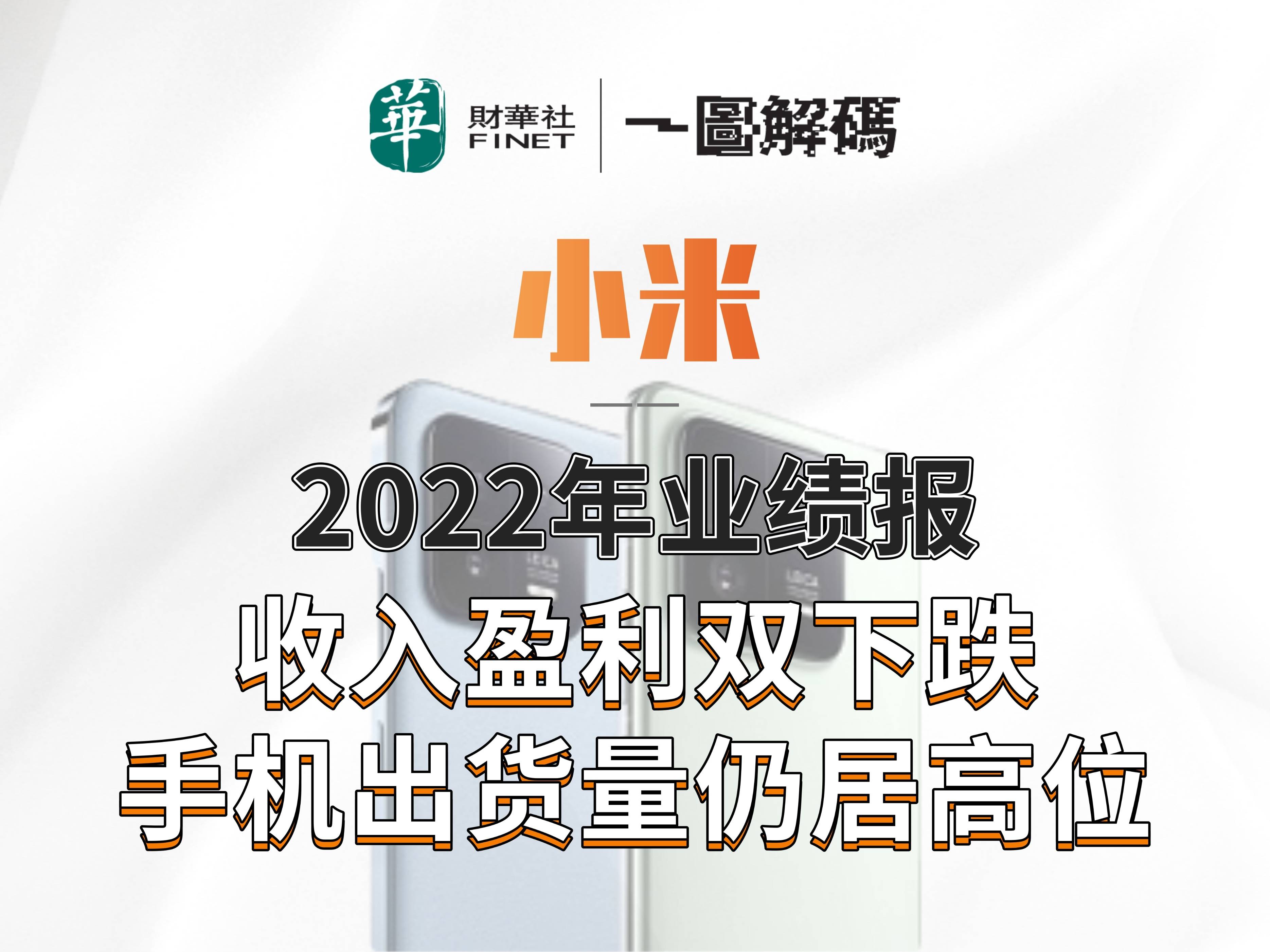 手机报码:一图解码：小米2022年业绩报 收入盈利双下跌 手机出货量仍居高位